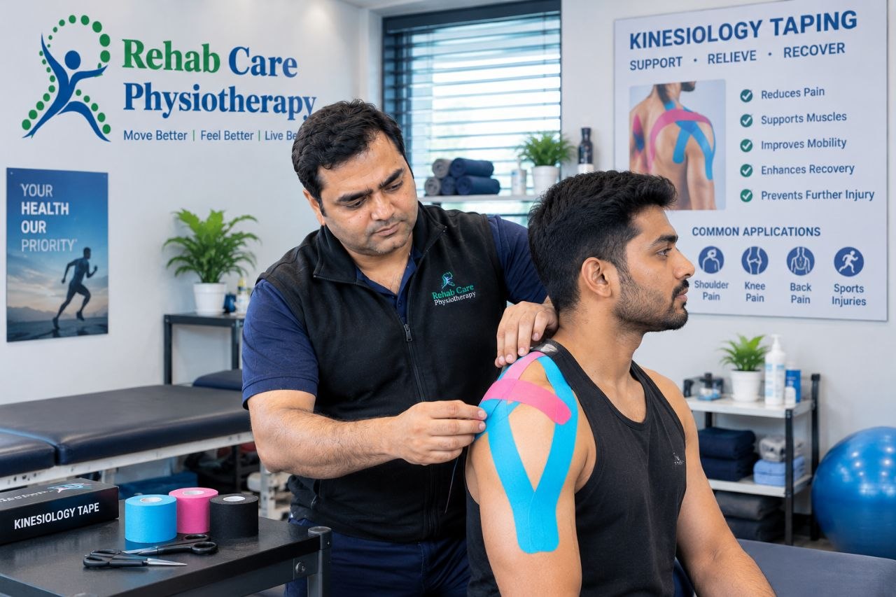 Kinesiology Taping in Janakpuri at Rehab Care Physiotherapy Clinic